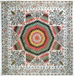 Rising Sun or Star of Bethlehem applique quilt from New York, c.1830-50